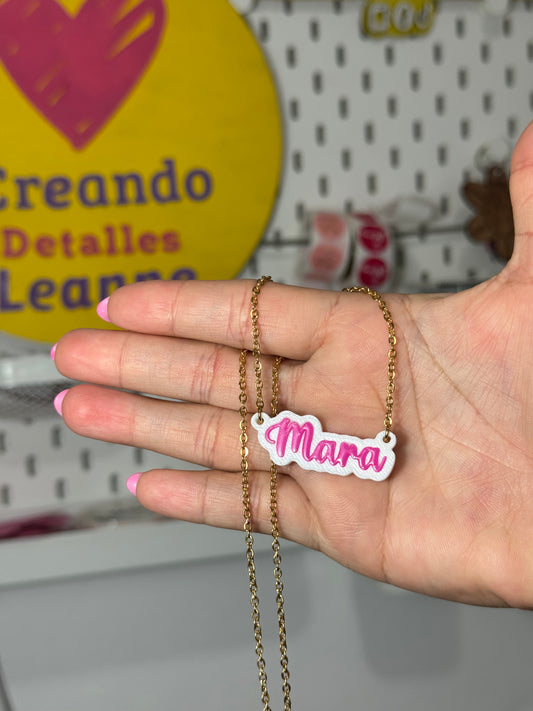 Cadena con nombre Charms  3D